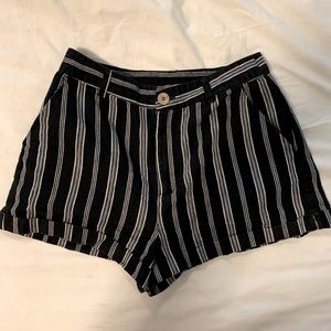 Forever 21 Striped Shorts Black and White